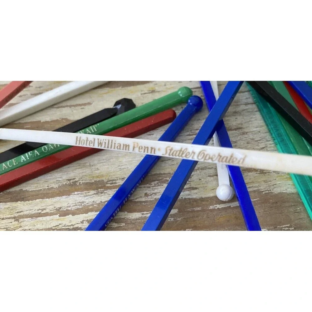 Vintage plastic cocktail bar restaurant hotel swizzle stick stirrers 1950s 1960s